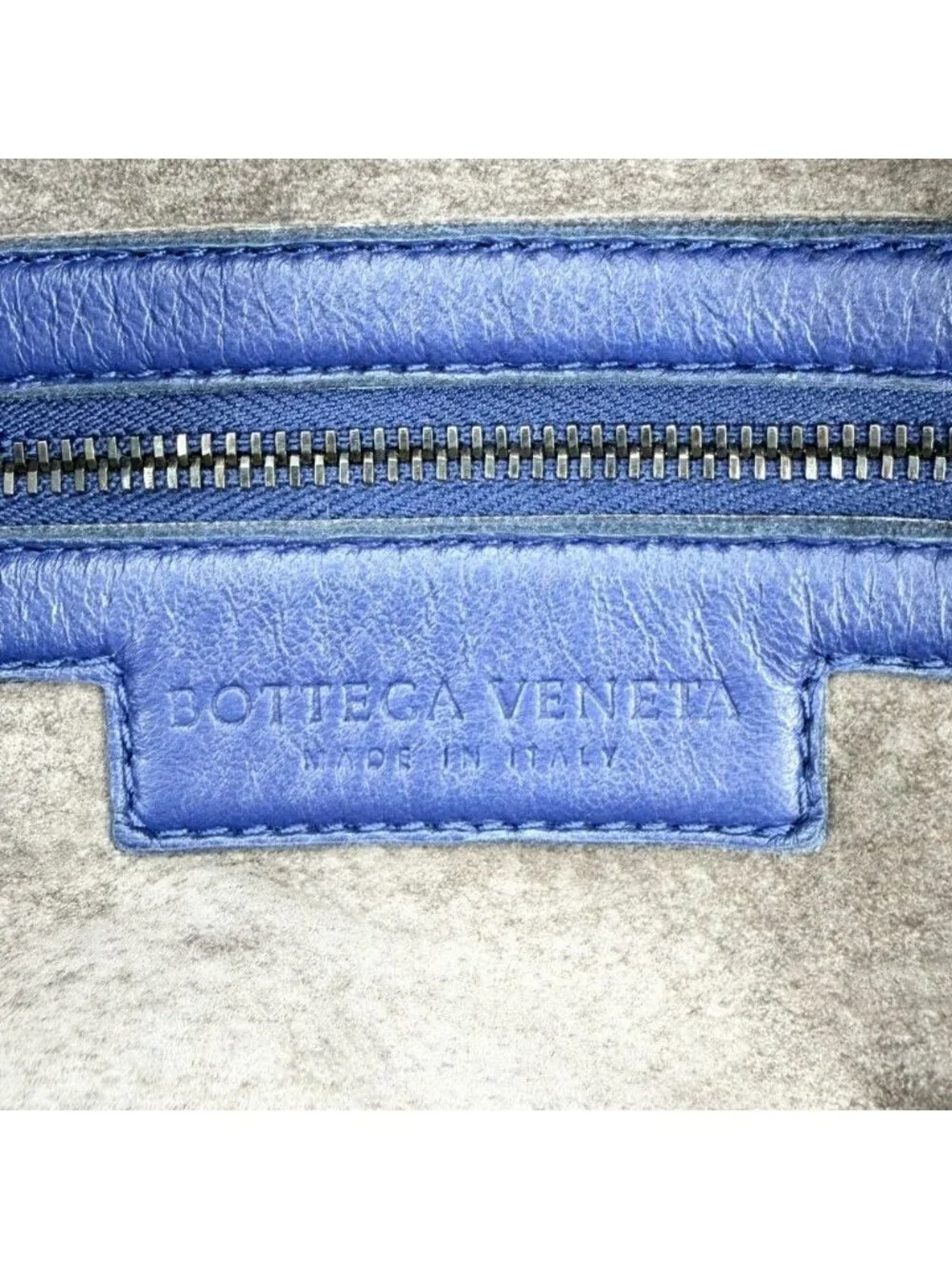 Bottega Veneta Intrecciato Montaigne Tote Shoulder Bag Leather Blue Matte Black